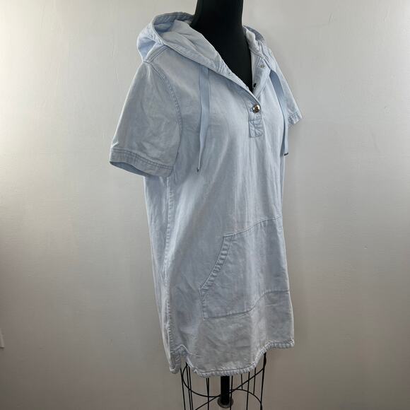 MARC BY MARC JACOBS Sunbleached Pale Indigo Cotton Short Sleeve Shirt Dress Sz M - Picture 5 of 10